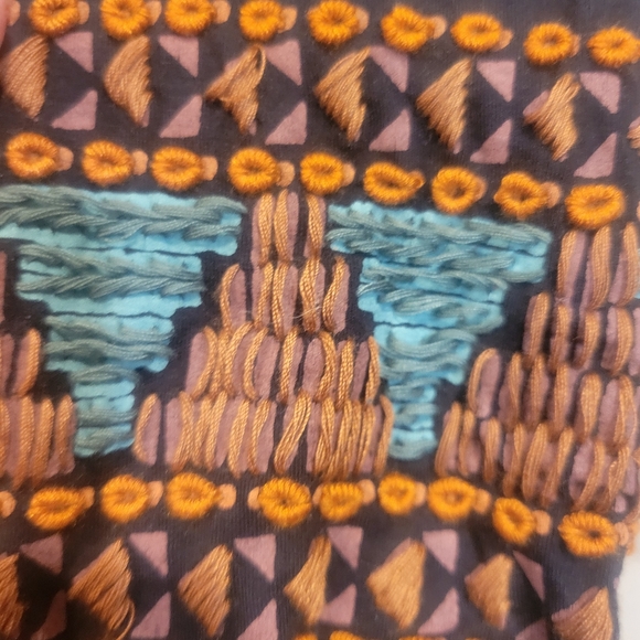 Double D Ranch Black Blouse with Orange and Blue Embroidery - Picture 3 of 8